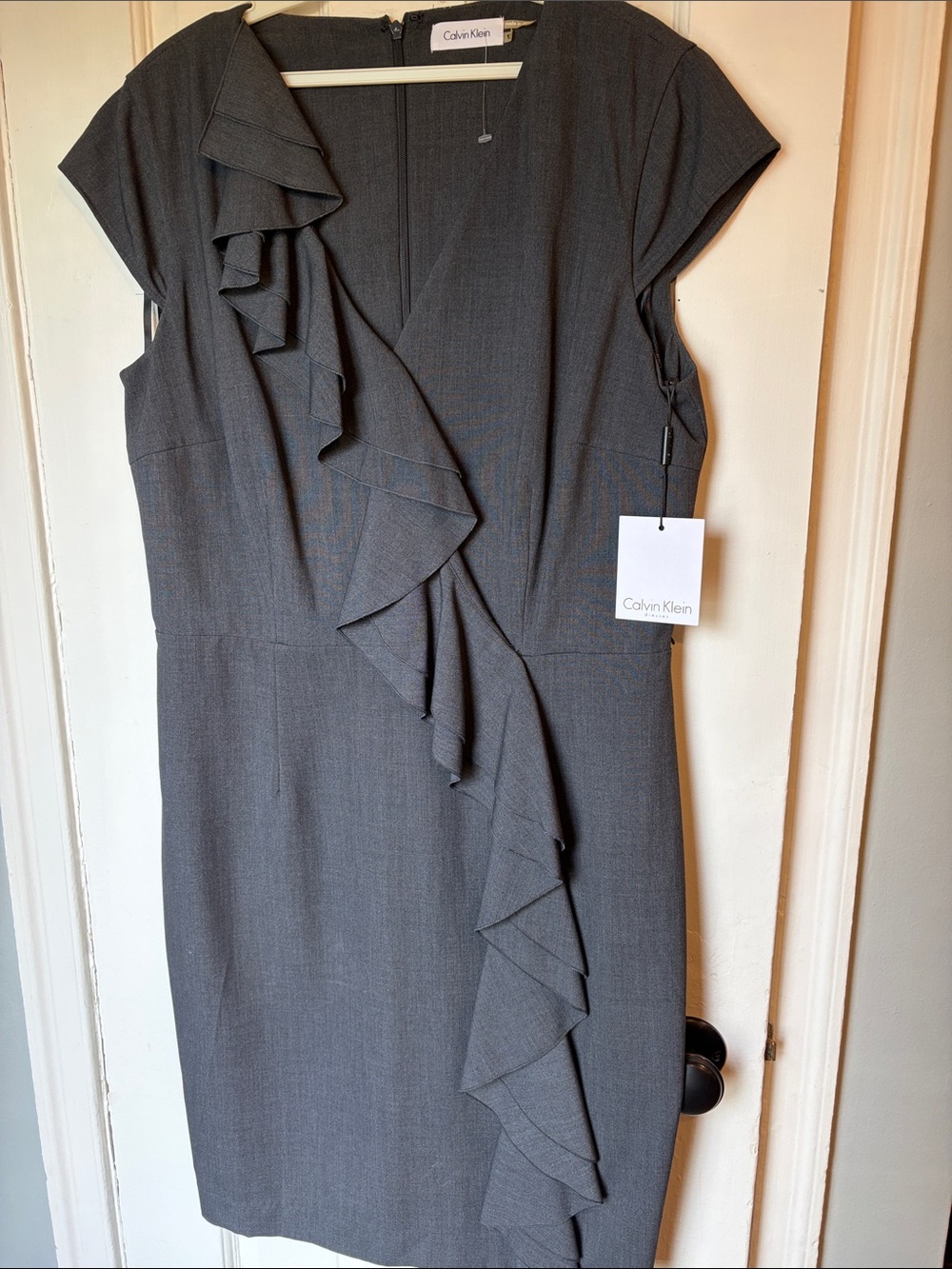 Calvin Klein gray shift dress. Size 12